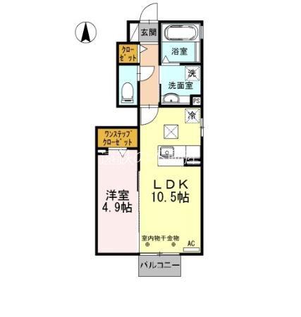 エクセレンテ(1LDK/1階)の間取り写真