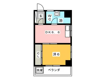 池袋第2ヒルハイム(1DK/3階)の間取り写真