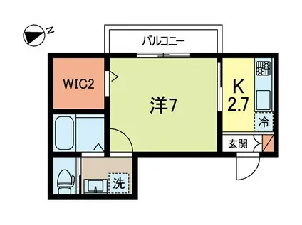 TRILLIUM TERRACE(1K/2階)の間取り写真