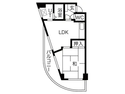 アルテハイム地行(1LDK/3階)の間取り写真
