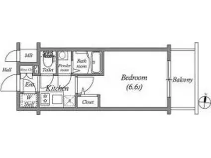 エスリード新大阪ヴェルデ(1K/3階)の間取り写真