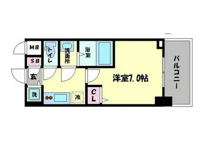 リッツ難波南II(1K/2階)の間取り写真