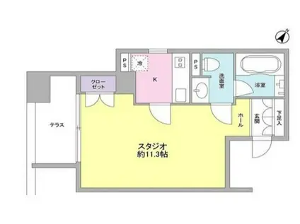 コンフォリア南青山(ワンルーム/3階)の間取り写真