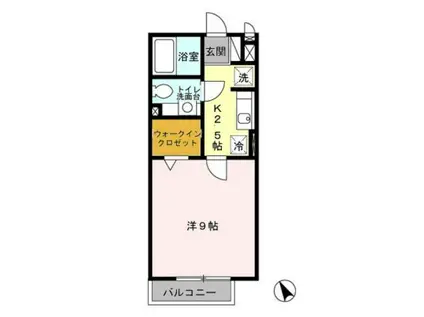 アムールヒルズ(1K/2階)の間取り写真