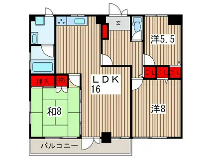 EFビル(3LDK/5階)の間取り写真