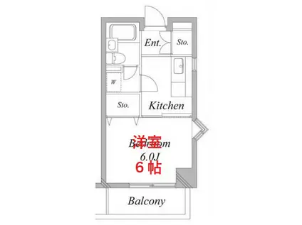 アンサンブル大井(1K/7階)の間取り写真