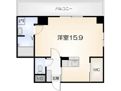 ラ・ビーナスNISHISENBA(ワンルーム/4階)の間取り写真