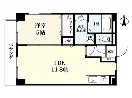 シンフォニィ駅前中央(1LDK/4階)の間取り写真