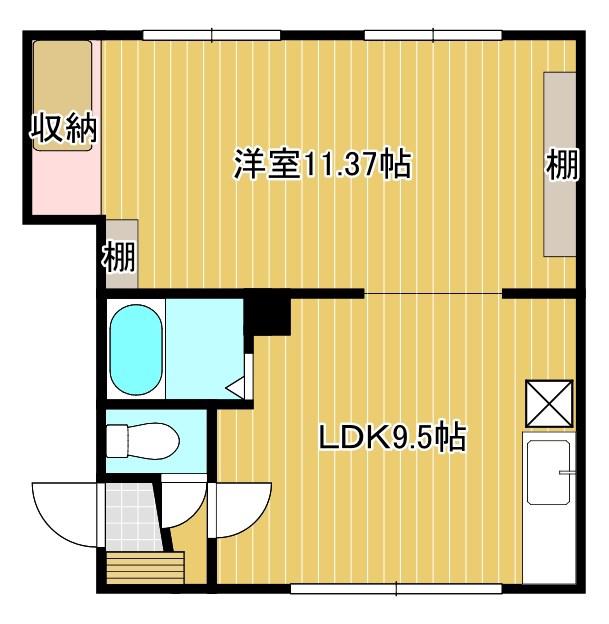 柏陽ハイツ(2LDK/2階)の間取り写真