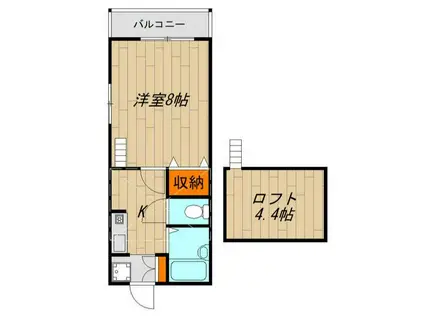 第16秋葉コーポ(1K/2階)の間取り写真