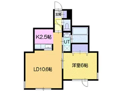 グランツ信濃(1LDK/2階)の間取り写真