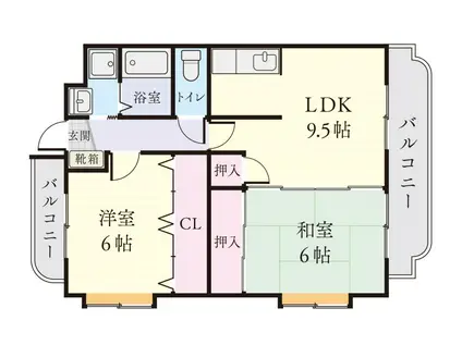 ビューテラス新川(2LDK/1階)の間取り写真
