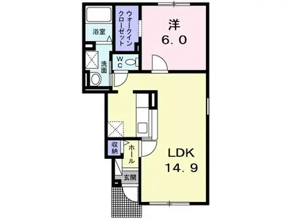 ル・アンフレ(1LDK/1階)の間取り写真