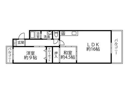 ラプエルタ(2LDK/1階)の間取り写真