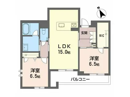 シャーメゾン下荒田(2LDK/2階)の間取り写真