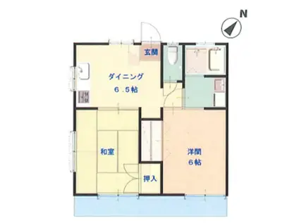 ベイグランド サワノA棟(2DK/1階)の間取り写真