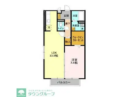 グリーンコート貝塚3号館(1LDK/2階)の間取り写真