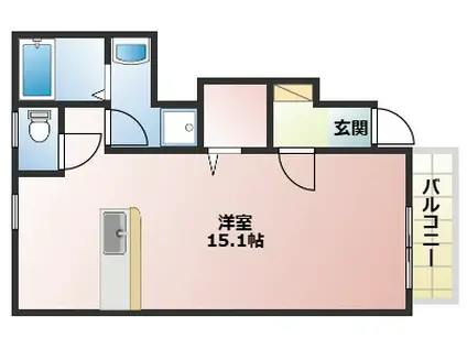 エターナルヒルI(1K/1階)の間取り写真