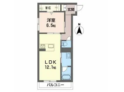 QUALISTA(1LDK/1階)の間取り写真