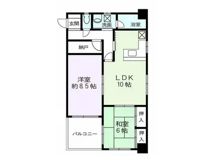 グレースフル相模原(2LDK/2階)の間取り写真