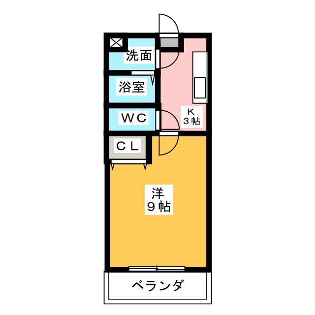 AKOYA・PERLE・SUN(1K/3階)の間取り写真