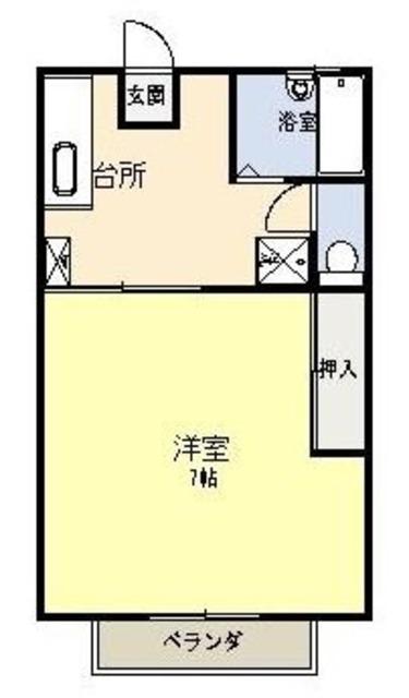 ハイツT&K(1K/2階)の間取り写真