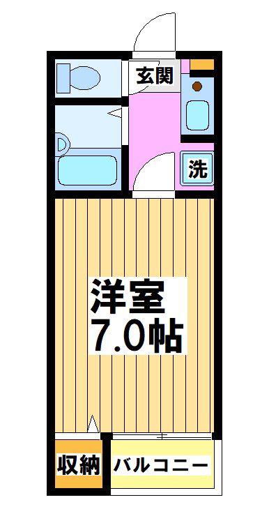 ホワイトSKJ(1K/2階)の間取り写真