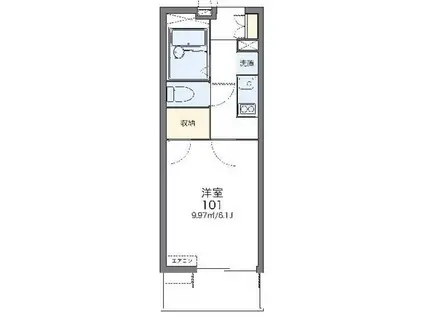 レオパレスセディチ(1K/2階)の間取り写真