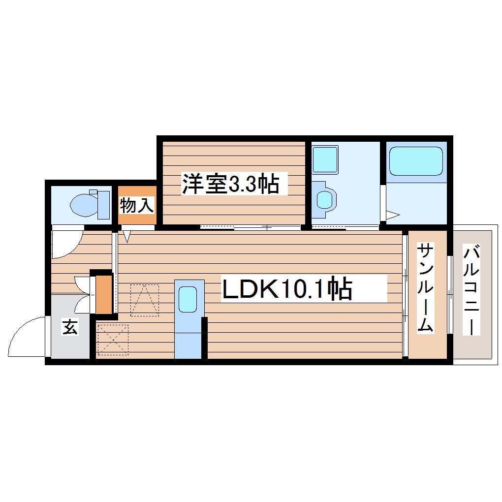 ジュエリースターA(1SK/1階)の間取り写真