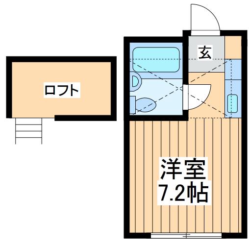 セブンハイツ(ワンルーム/2階)の間取り写真