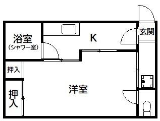 日興ビル(1K/2階)の間取り写真