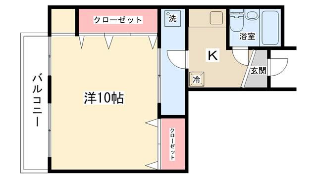 サニ-ヴィラD(1K/1階)の間取り写真