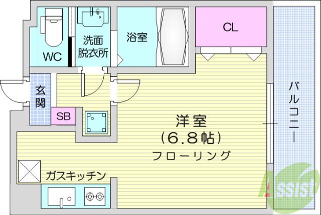 HF仙台レジデンスイースト(1K/10階)の間取り写真