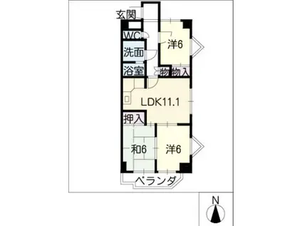 ラメゾンクレール(3LDK/5階)の間取り写真