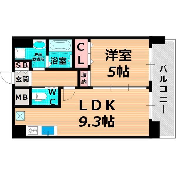 ウインズコート今福西(1LDK/2階)の間取り写真