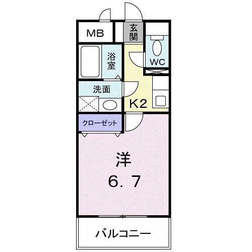 フルール・M(1K/3階)の間取り写真