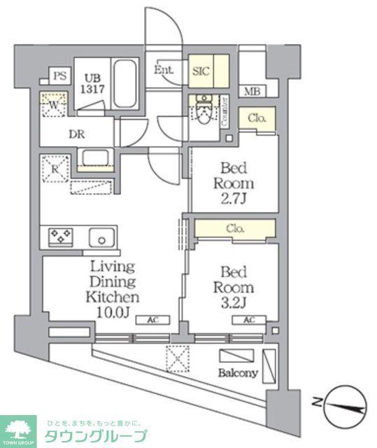 NOGATA RESIDENCE(2LDK/5階)の間取り写真
