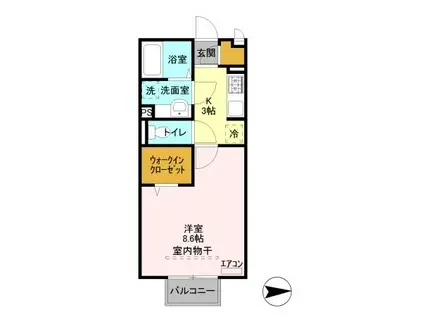 プレシャス育英(1K/2階)の間取り写真