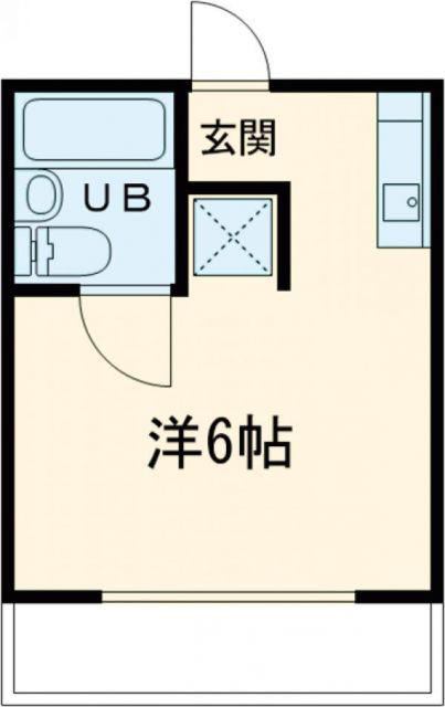 アスリートハイツ(ワンルーム/2階)の間取り写真