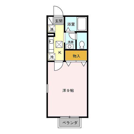ブランヴェール(1K/1階)の間取り写真
