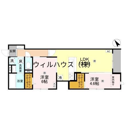 PORTO SERENO(2LDK/1階)の間取り写真