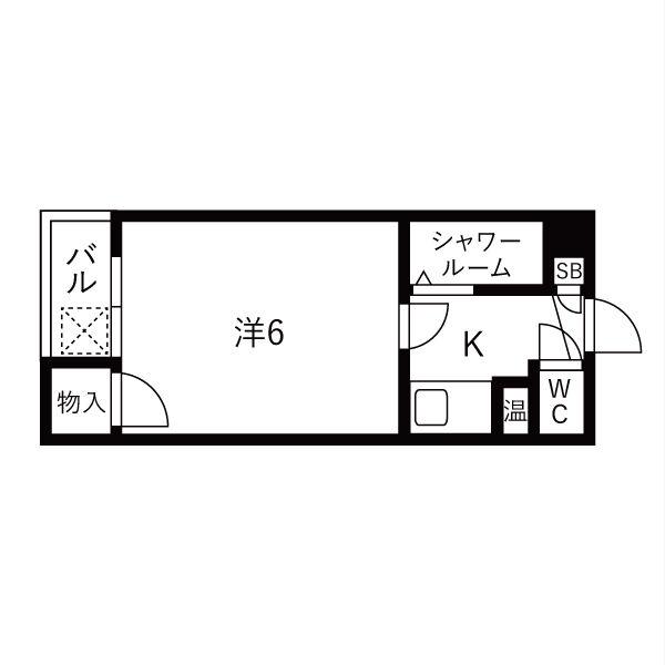 ラフォーレ大橋(1K/1階)の間取り写真