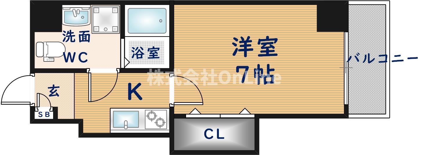 S-FORT大今里西(1K/3階)の間取り写真