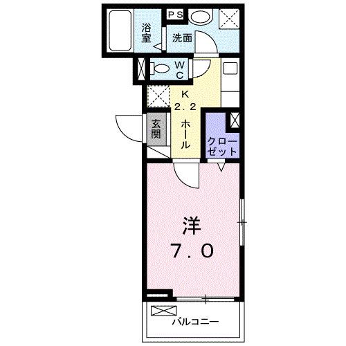 ノアズアークII(1K/2階)の間取り写真