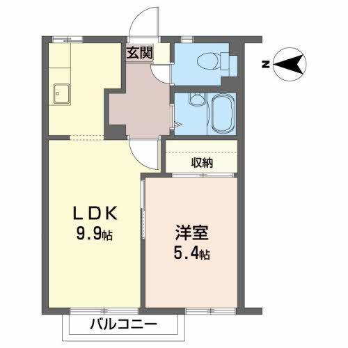 パティオ・グランデ B(1LDK/2階)の間取り写真