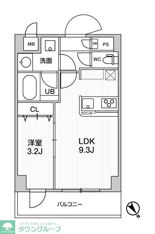 ドゥーエ曳舟(1LDK/2階)の間取り写真
