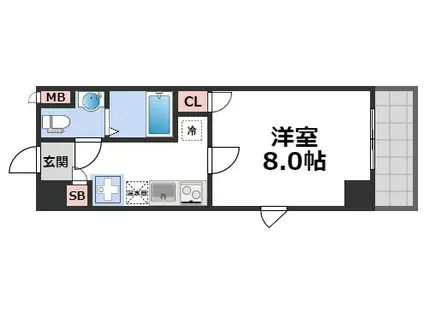 URO勝山(1K/3階)の間取り写真