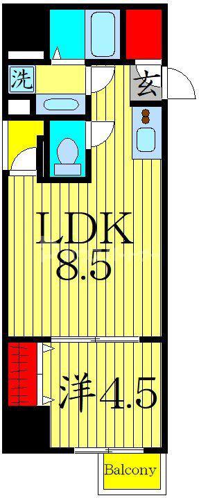 アーバンフラッツ池袋プレミアム(1LDK/20階)の間取り写真