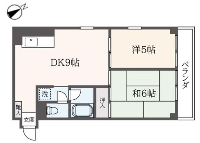 パークサイド岡村(2LDK/2階)の間取り写真