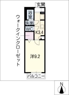 S-RESIDENCE堺湊駅前AZURE(1K/1階)の間取り写真